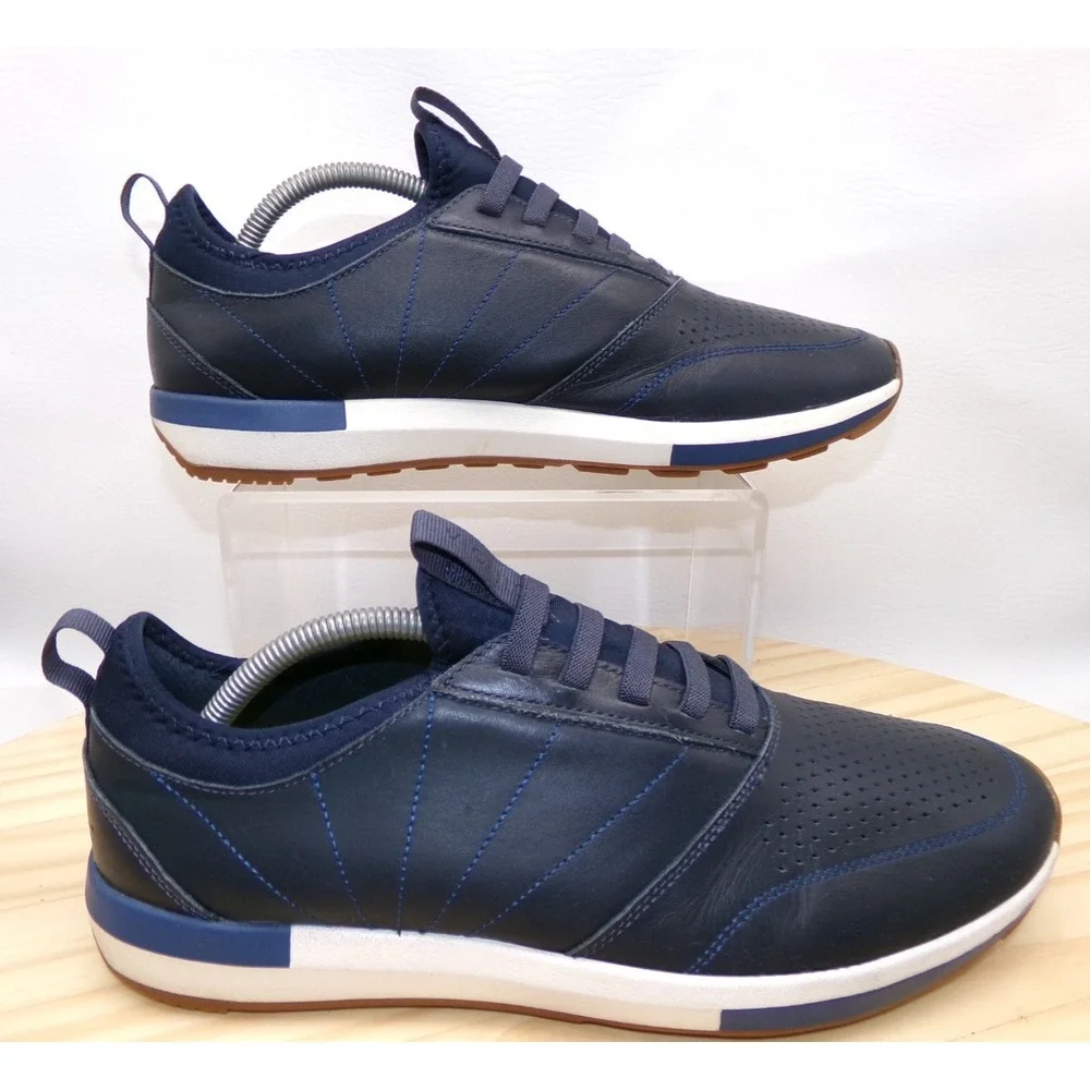 Vionic Trent Slip On Shoes Mens Blue Size 10.5 Casual Comfort Sneaker Leather